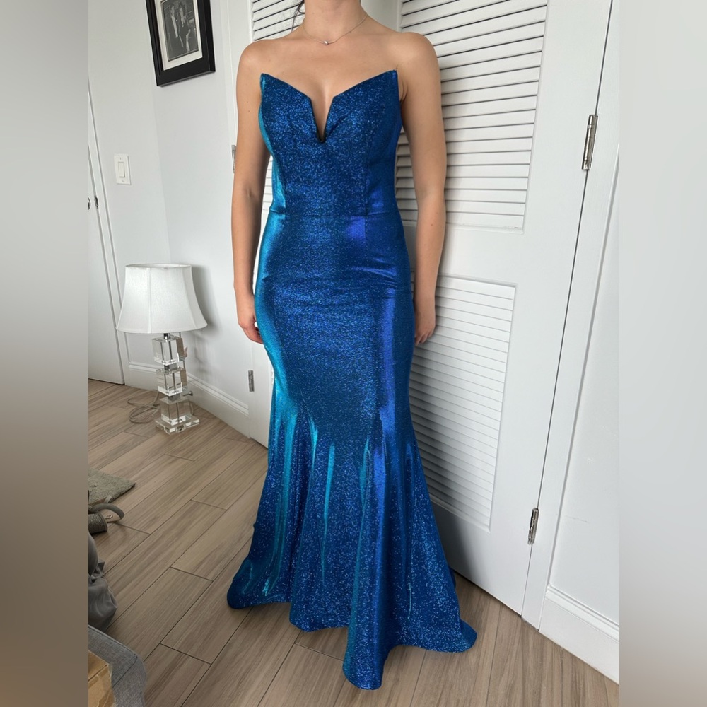 Blonde Nite Maxi Dress Glitter Blue